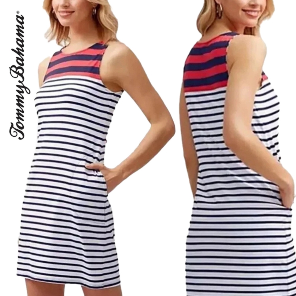 XS Tommy Bahama Nautical Surfing Tank Dress Swim Beach Cover Up